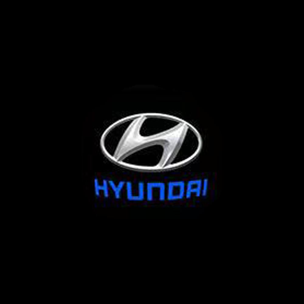 2PCS LED Car Welcome Door Lights Badge Accessory For Hyundai Genesis N-LINE I10 I20 I30 I40 IX20 IX35 Kona Getz Veloster Tucson PP18