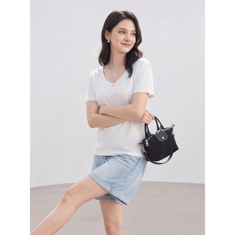 Basic House Women's U-Neck Short Sleeve T-Shirt