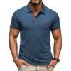 Men's Contrast Trim Short Sleeve Polo Shirt with Chest Pocket