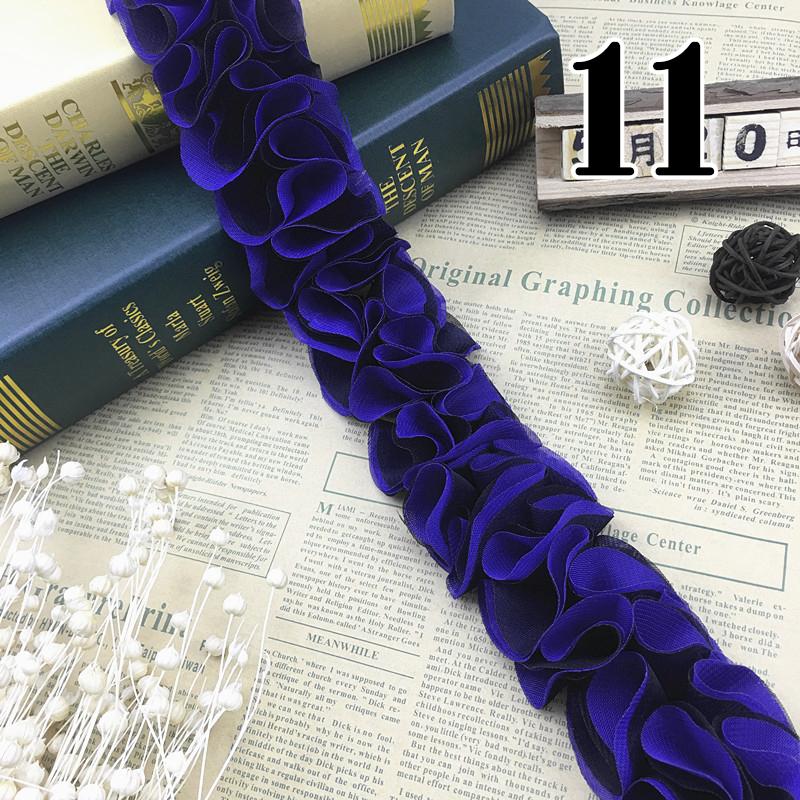 

3 Yards 3D Chiffon Cluster Lace Trim Bride Wedding Dress Decor Lace Ribbon Fabric Applique Trimming Patchwork Sewing Supplies 3yard