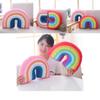 Multicolour Rainbow Plush Pillow Cushion Ideal For Relaxation And Decoration