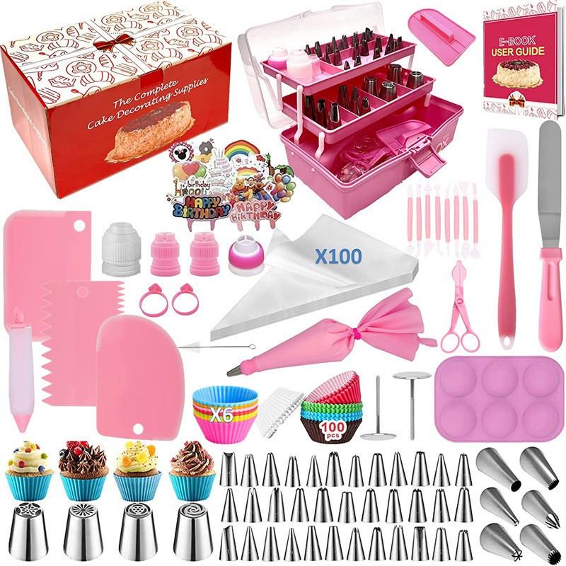 337-Piece Pastry Piping Tips Set With Cream Bags 3-Tier Storage Box Cake Decorating Baking Tools