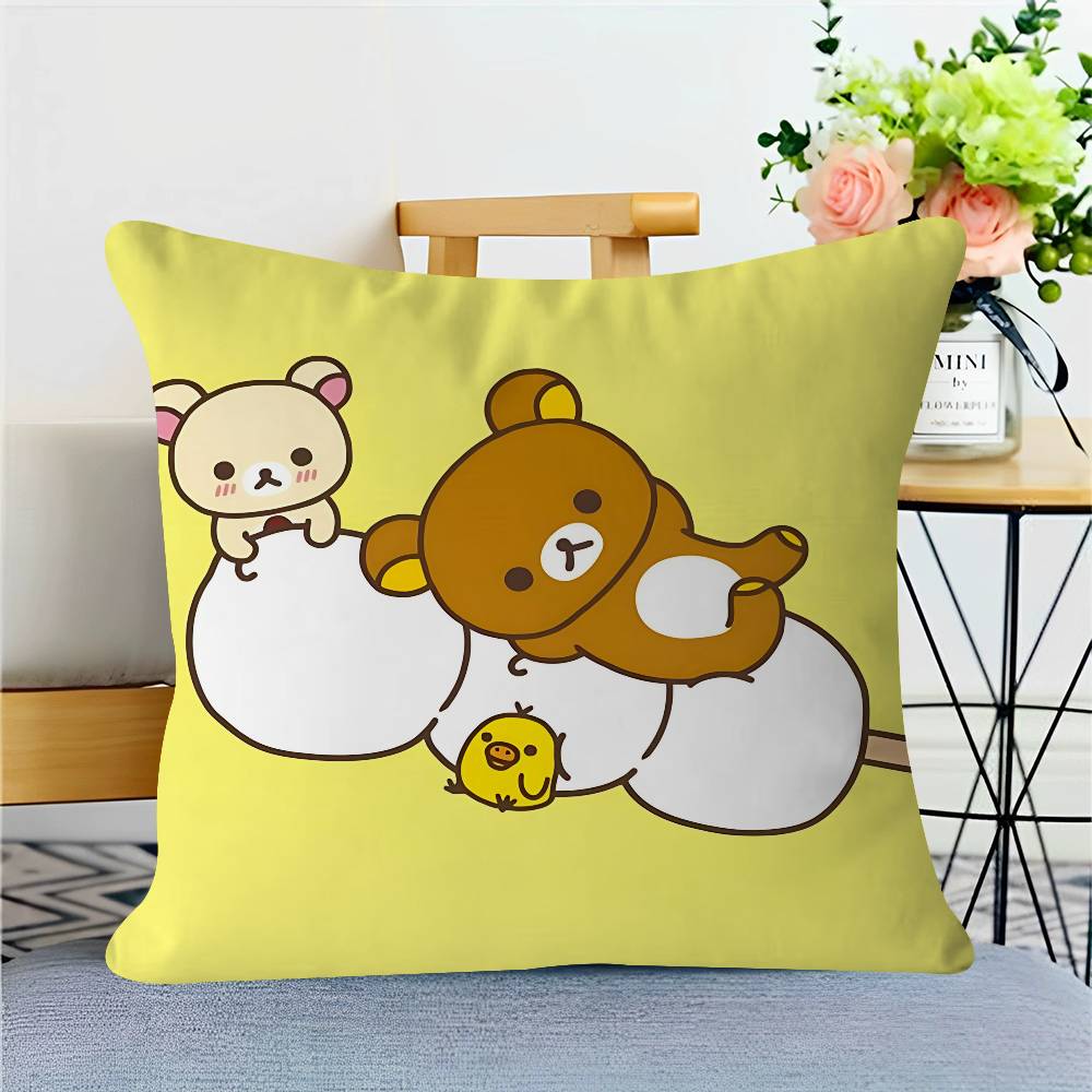 Cartoon R-Rilakkuma Pillowcase Toon Gift Cushion Cover Bedroom Home Sofa Chair Seat Decor Pillow Case