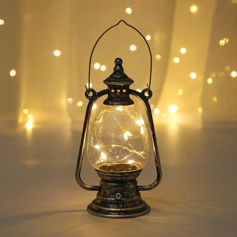 Retro Led Oil Lamp Lantern Multifunctional Electronic Candle Light Creative Hanging Ornaments