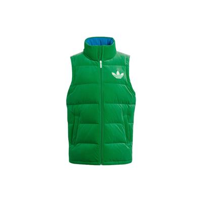 Originals FW22 Samtweste Uni Logo Print Reißverschluss Daunenweste Damenwesten Grün IB2029