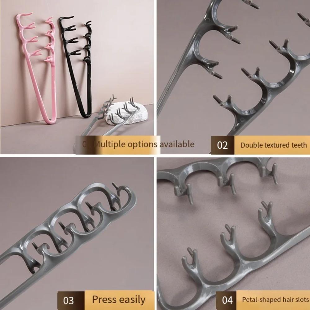 2Pcs Different Volumizing Wide Tooth Hair Styling Comb Curling Tools Fluffy Texture Korea Style Seam Covering Bangs Hair Combs