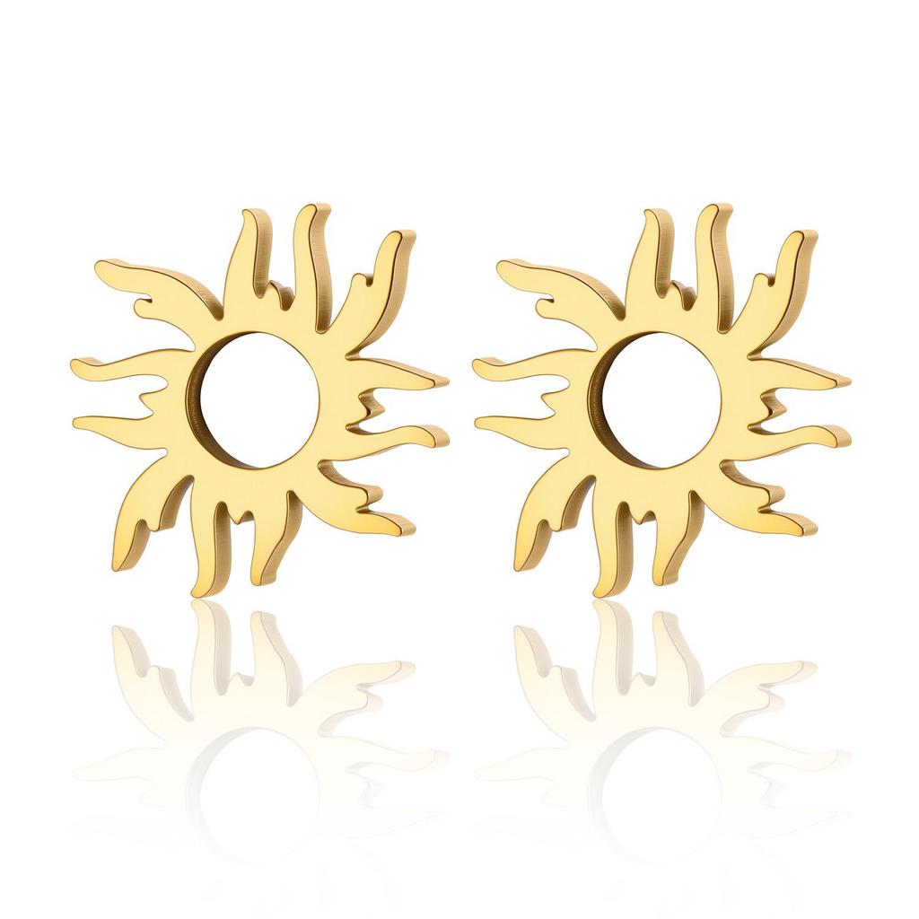 Unisex Titanium Steel Heart Stud Earrings - Simple, Elegant, Christmas Theme