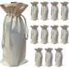 (12-pack)natural Cotton Canvas Wine Bottle Gift Bags With Drawstring Closure Reusable Wine Bags For Gifts - Chuan