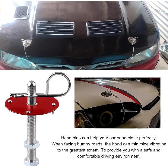 Hood P Kit for Car, Stainless Steel, Universal Engine Hood P, Red