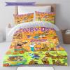 Scoobydoo Pattern Bedding Set Quilt Cover Pillowcase Home Decor Gift (1 * duvet cover + 2 * pillowcase, without core)