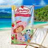 1pc Strawberry Princess3 Beach Towel, Beach and Seaside Swimming Pool Equipment, Fashion Pattern, Rectangular, Travel Essentials