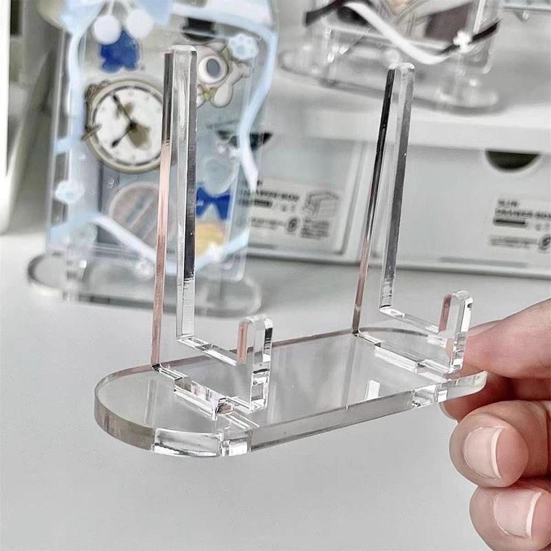 10-50PCS Acrylic Clear Display Stand Easel Holder Multi-Functional Display Rack For Plate Card Coin Home Exhibition Stand