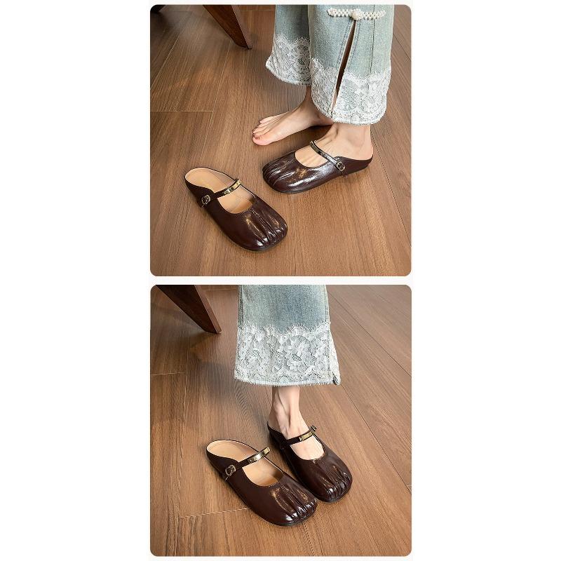 Soft-soled Flip-flops Flat Shoes One-foot Lazy Sandals Flip-flops