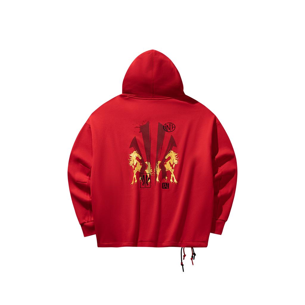 Anta Kyrie Series Dragon Horse Spirit Trendy Fashion Casual Versatile Simple Comfortable Loose Fleece Lined Warm Logo Hoodie 172611718N-2