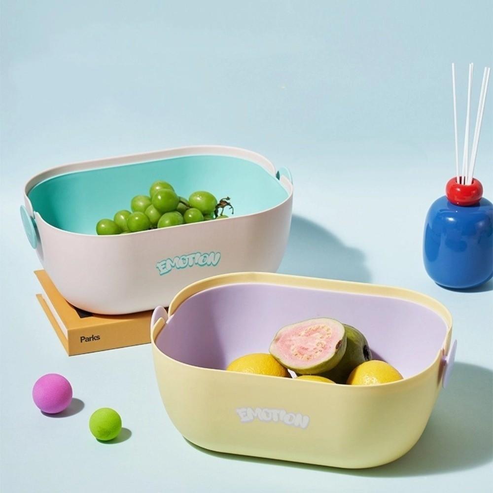 Double-Layer Fruit Cleaning Basket Plastic Vegetable Basket Drainage Basket  Vegetable Washing
