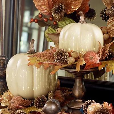 Twinkle Light Pumpkins Starry Night Pumpkin Lantern Timer LED Lighted Sparkling Pumpkins Fall Halloween Decorations for Home