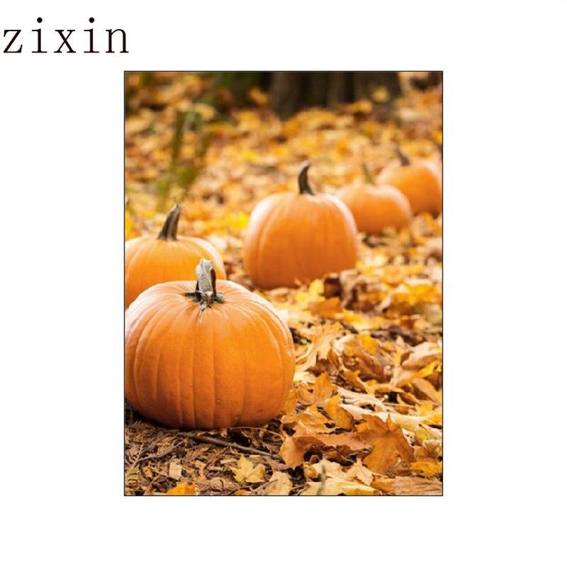 Autumn Forest Pumpkin Maple Leaves Landscape PosterWall Art Canvas Painting Squirrel  and Painting Wall Posters Livingroom Decor