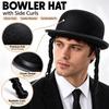 Black Color Braided Top Hat Round Shape Black Party Hat Classic Round Bowler Hat  Adult