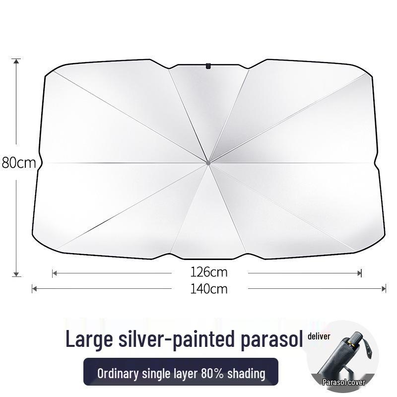 

Автомобильный телескопический солнцезащитный экран на лобовое стекло, титаново-серебристый