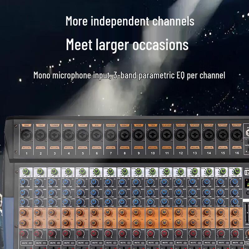 HuiDu D8 Professional Analog Mixer for Stage & Conference (CN Version)