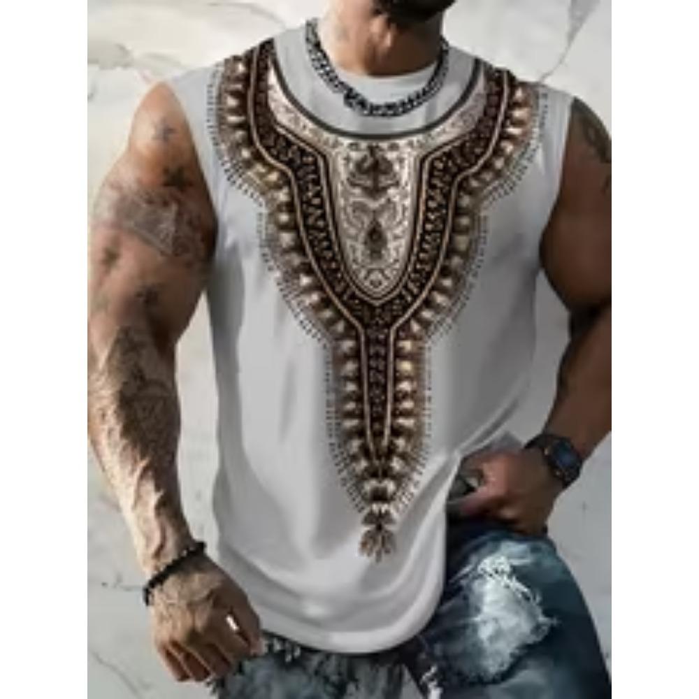 Men s Unique Regional Style Summer Fitness Running Quick-Dry Breathable Seamless Sleeveless Vest S