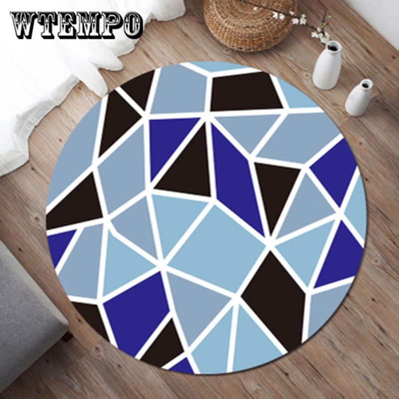 Nordic Geometryczny Okrągły Dywan Nowoczesna Sypialnia Salon Sofa Herbata Tabeli Dywaniki Drukowane Miękkie
