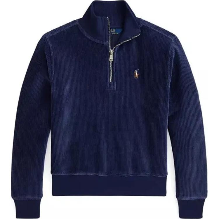 Polo Ralph Lauren Sweatshirt Half-Zip Long Sleeve Navy Blue Kids Tops POIZON241023662