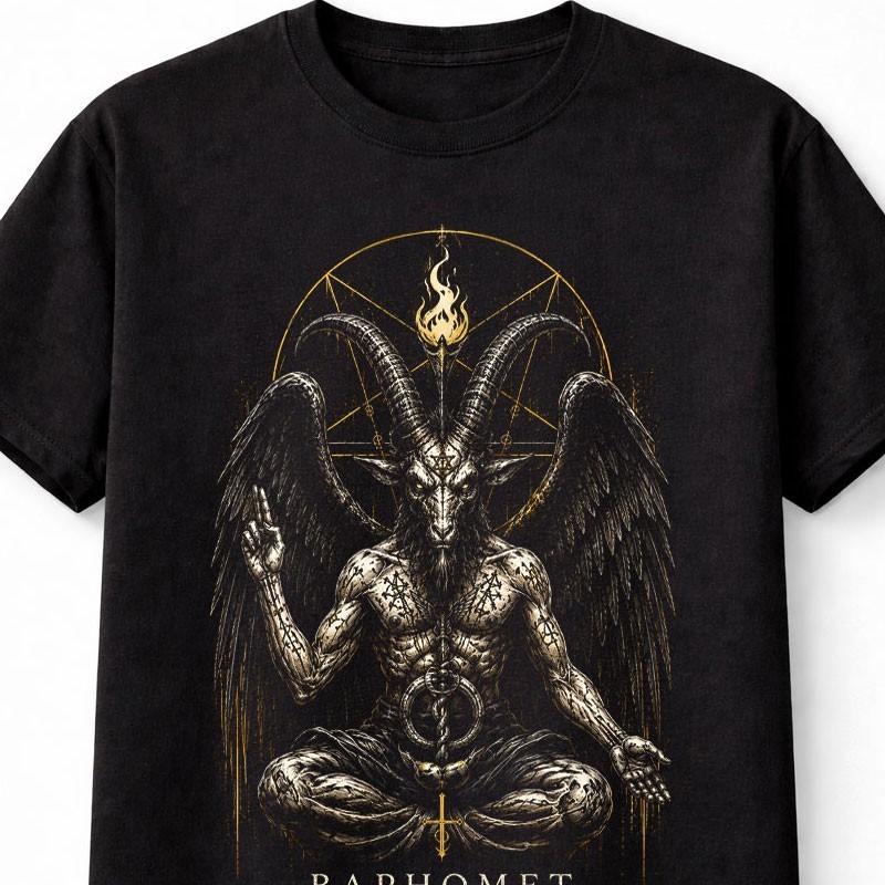 Baphomet Occult Demon Gothic Horror Pentagram Unisex TShirt
