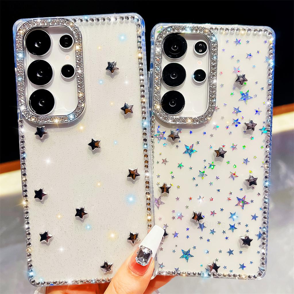 Handmade Sparkly Diamond Star IMD Phone Case, Compatible with Samsung S23 Ultra/S24/S25 & A07/A15/A16/A17/A26/A35/A36/A55/A56