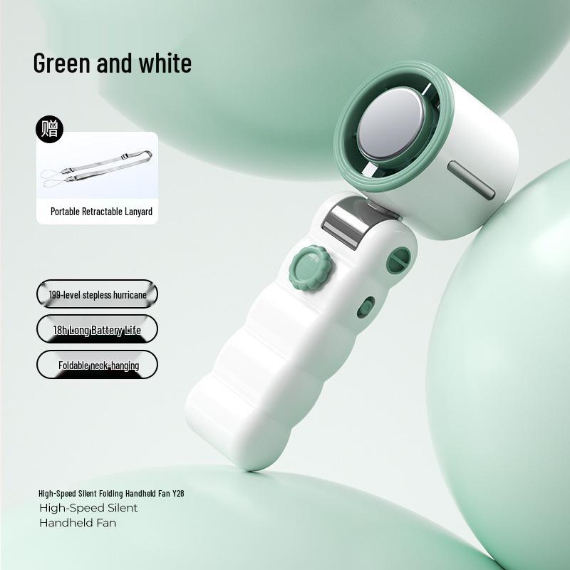 2026 High-Speed Handheld Fan with Digital Display, 199 Gears, Ice Pack Cooling, Turbine, Three-Fold Design & Lanyard.