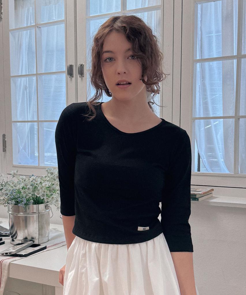 DELIDI Waffle Basic T-Shirt (Black)