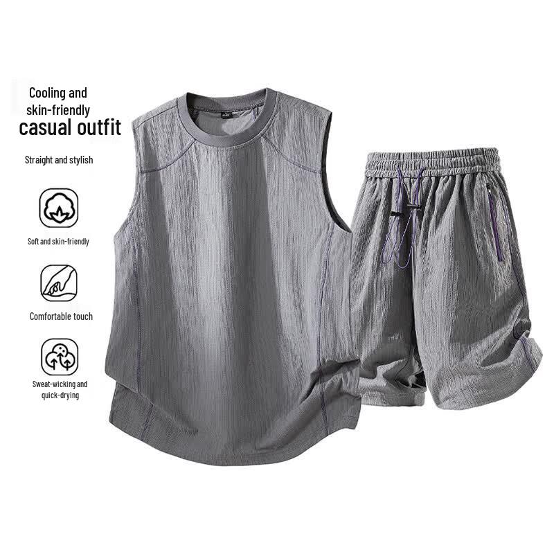 VUUG Men s Quick-Dry Sleeveless Sports Set 2XL