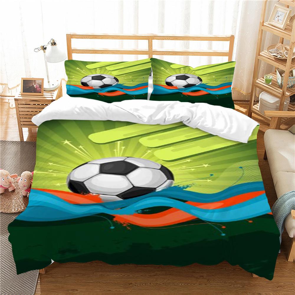 Conjuntos de capa de edredom esportivos queen size cama futebol adolescente crianças têxteis para casa de luxo capa de cama de alta qualidade