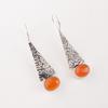 Natural Carnelian Gemstone 925 Sterling Silver Jewelry Handcrafted Earrings 1.9" EE-165-22