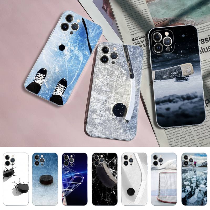 Ice Hockey Rink Phone Case For iPhone 11 12 13 14 Mini Pro Max XR X XS TPU Clear Case For 8 7 6 Plus SE 2020
