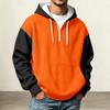 Sudadera con capucha de punto casual de bloque de color con media cremallera para hombre