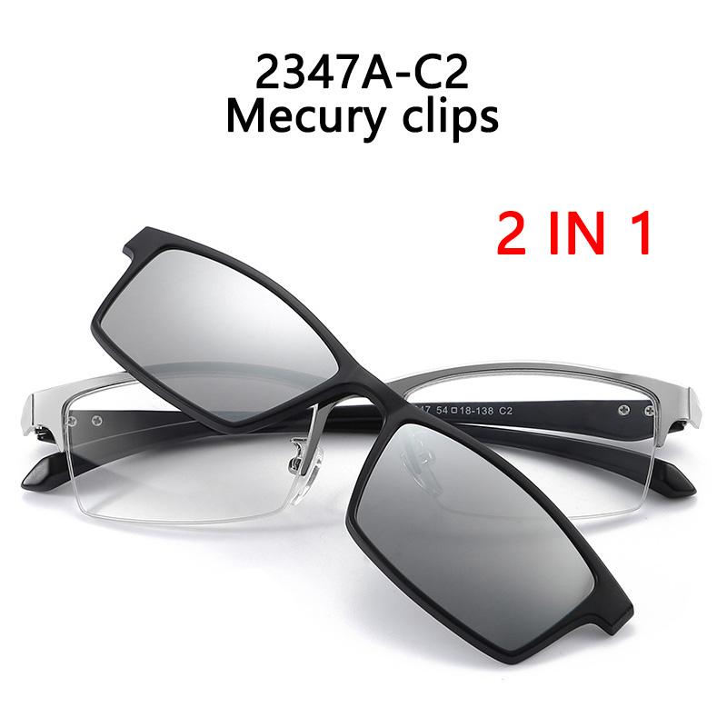 

Солнцезащитные очки с прямоугольными магнитами 5 в 1 для мужчин, поляризационные очки-клипсы для мужчин, оправа наполовину металлическая, мужские оптические очки для близорукости 0 диоптрий SHOW AS PICTURE