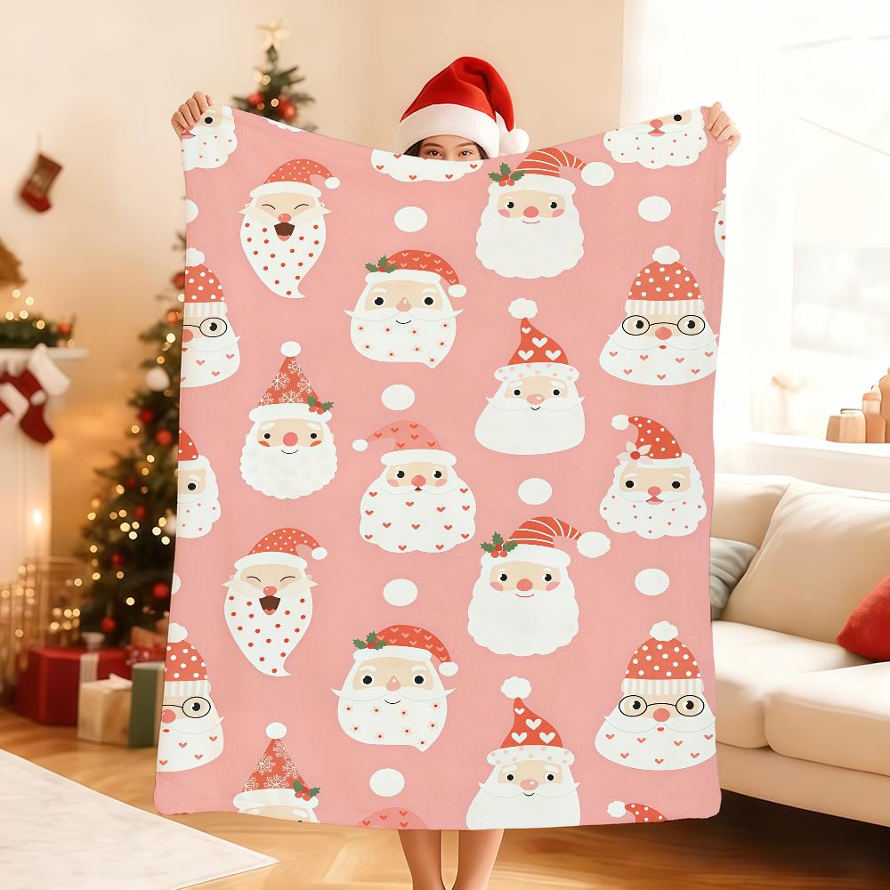 M Merry Christmas Santa Claus Blanket For Soft Throw Blanket for Picnic Bed Sofa Home Bedroom Cozy Warm Comfortable