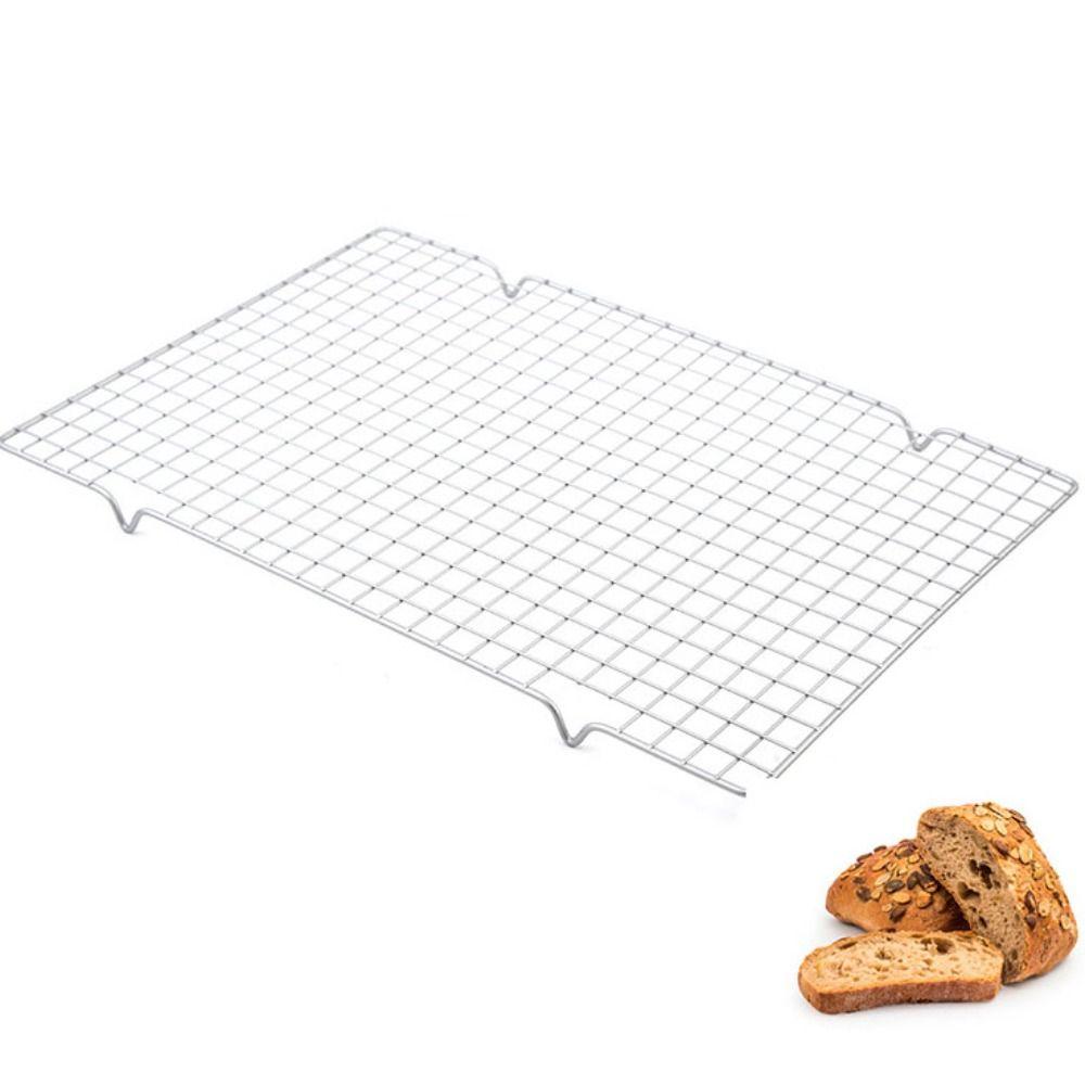 Silver Food Drying Rack Rectangular BBQ Cooling Rack Kitchen Gadget Baking Cooling Rack  Oven