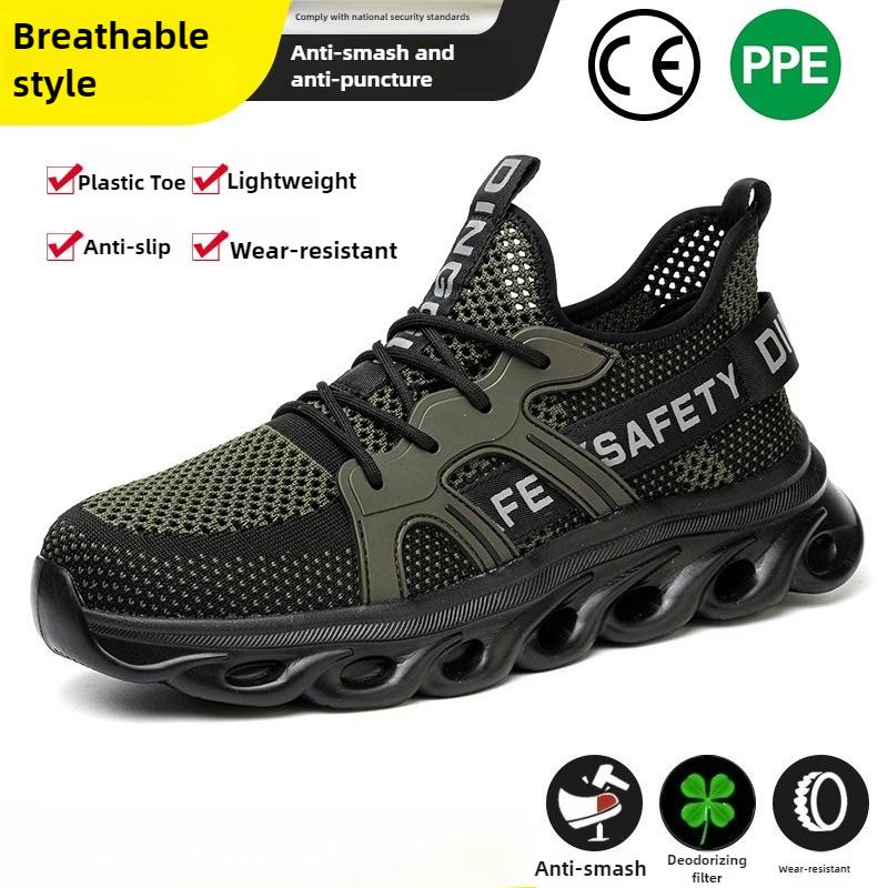 Letní bezpečnostní obuv lehká pracovní obuv s plastovou špičkou pohodlné pracovní tenisky pánské proti propíchnutí prodyšné bezpečnostní boty