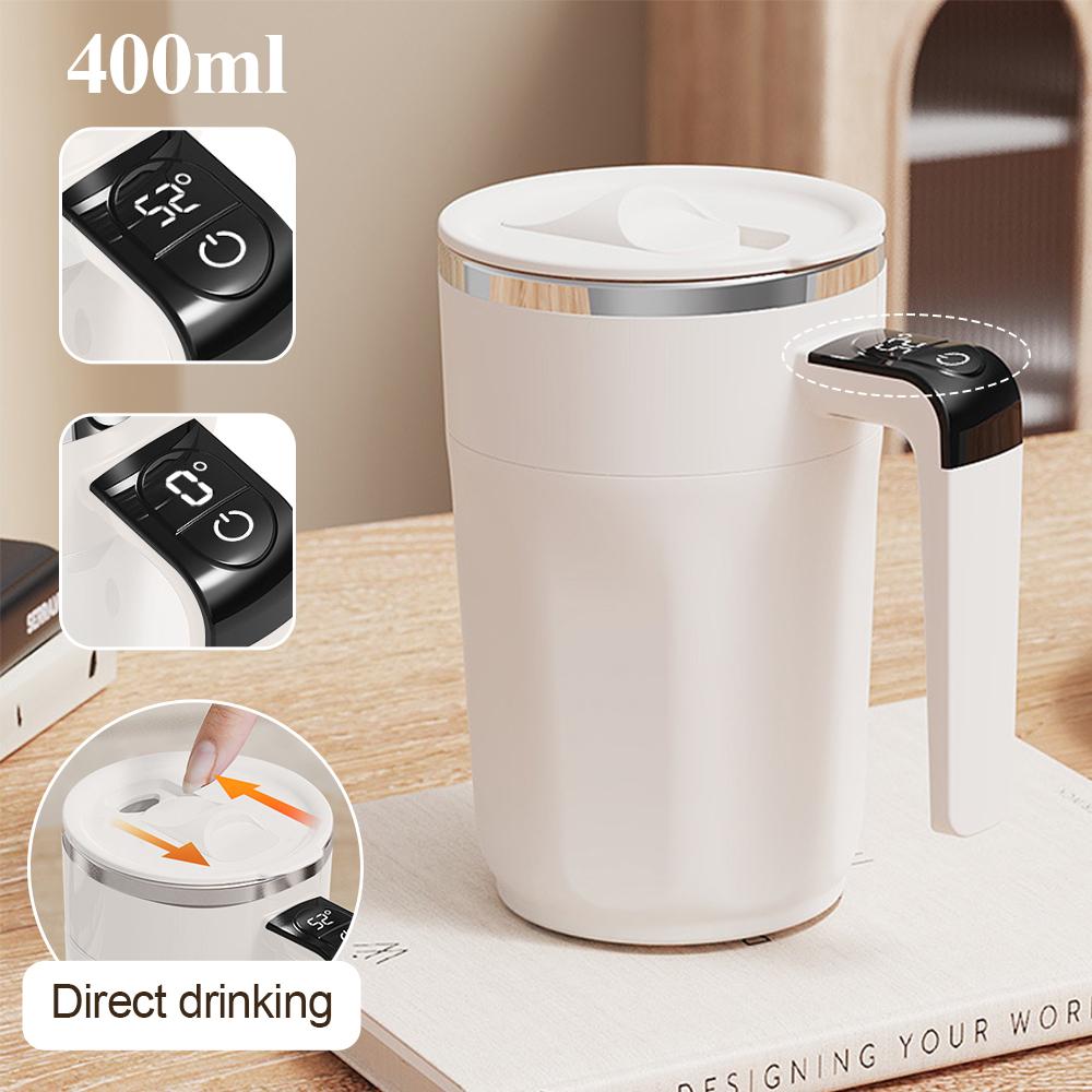 400ML Self Stirring Coffee Mug with Temperature Display Stainless Steel Mixer Rechargeable Automatic Stirring Cup with Lid 2026
