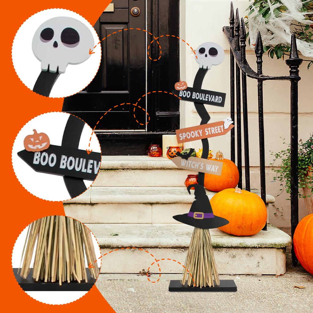 Halloween Wooden Witch , Indoor And Outdoor Porch Yard Decoration - Ghostly Witch Decoration