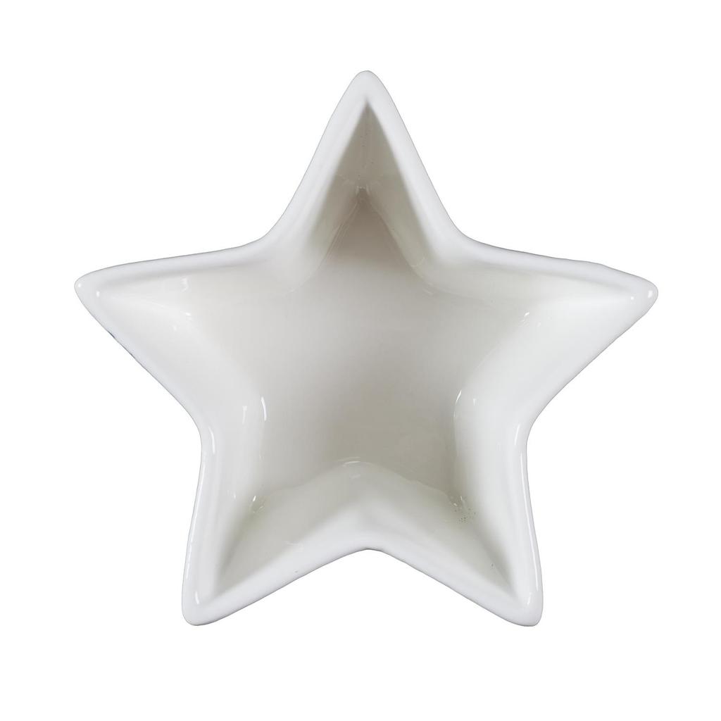 Set Of 6 Star/Moon White Ceramic Serving Dishes