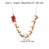 Exaggerated Christmas Bell Beaded Choker Necklace For Women Trendy Xmas Pendant Clavicle Chain New Year Party Jewelry Gift