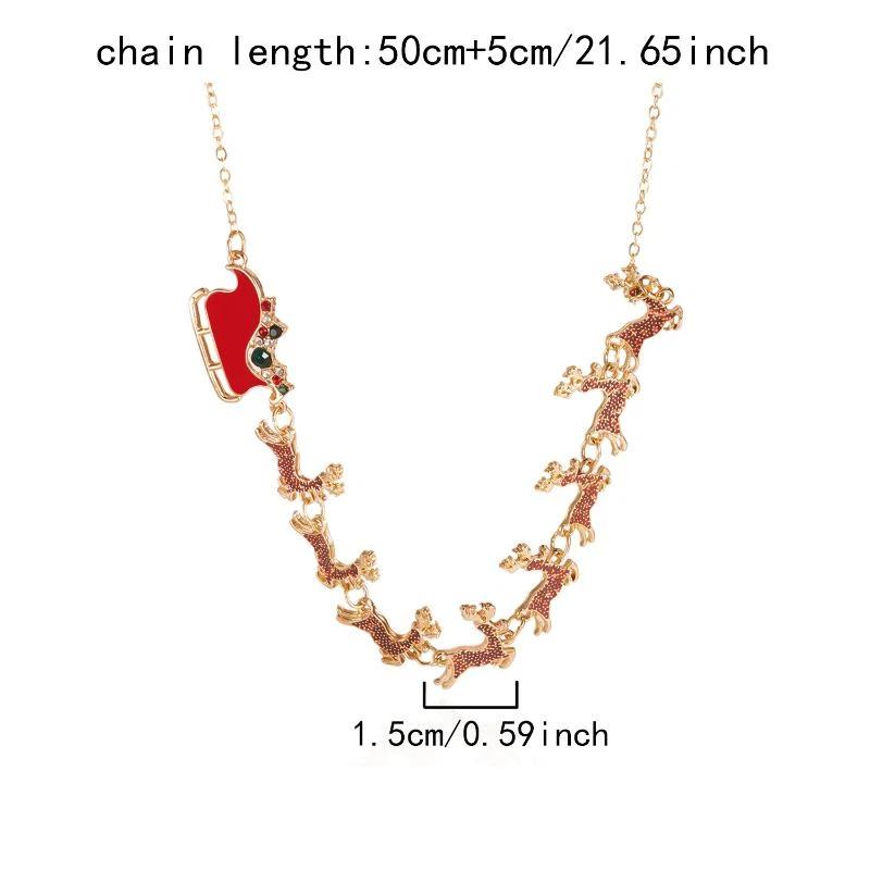 Exaggerated Christmas Bell Beaded Choker Necklace For Women Trendy Xmas Pendant Clavicle Chain New Year Party Jewelry Gift
