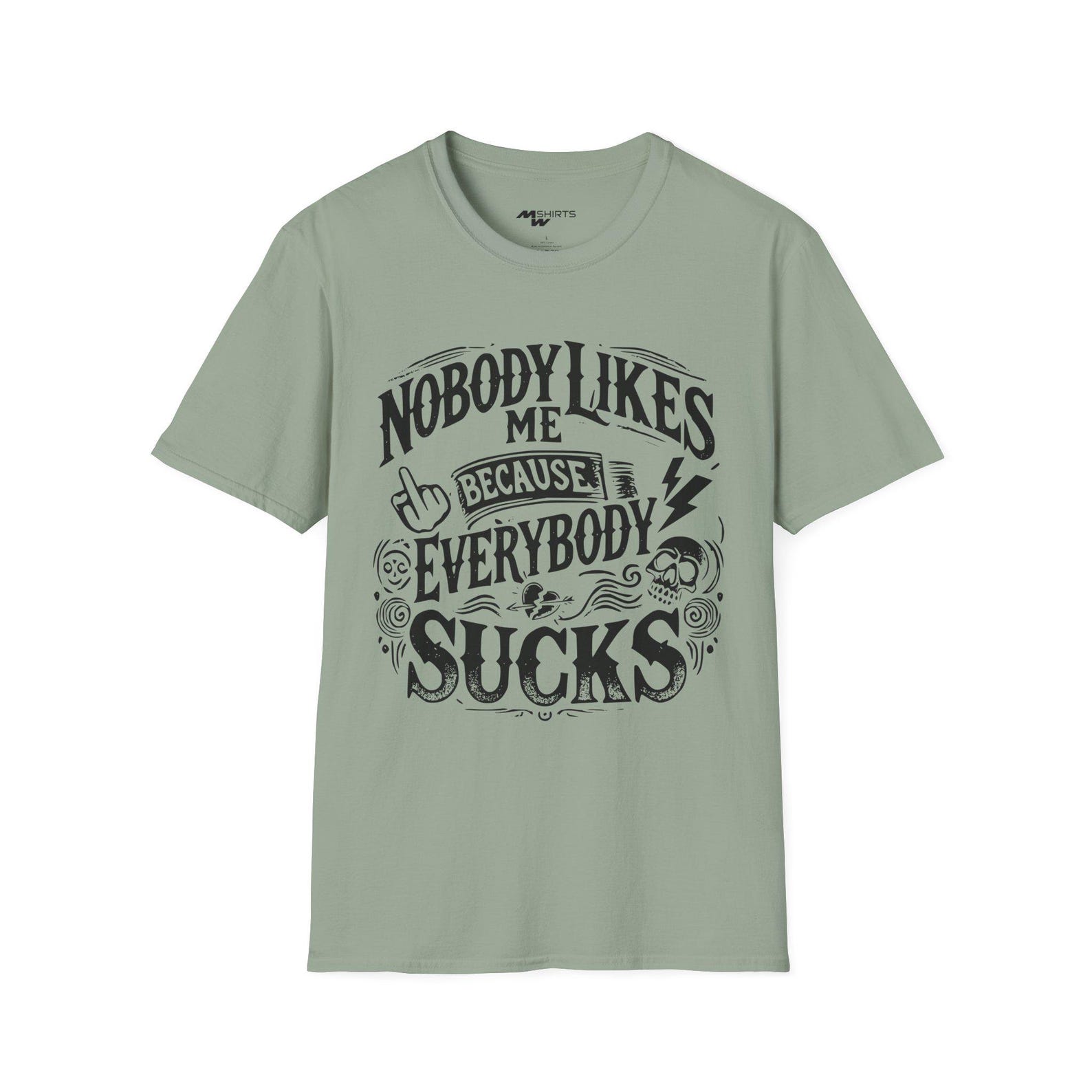 Vintage Skull Middle Finger Graphic Tee: Edgy Rebels Unisex Shirt L