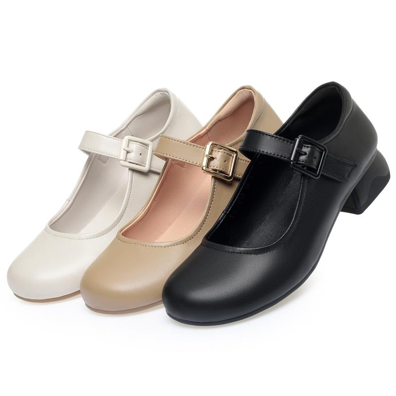 Fashion AIYUQI 2025 new women's shoes Thick heel non-slip Mary Jane shoes female Large size buckle strap formal work shoes for women