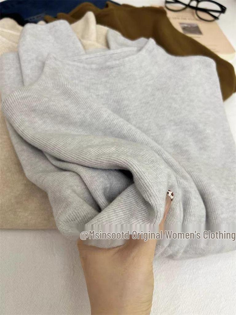 Women's Angola Red Slim Fit High Neck Knit Sweater - Autumn/Winter