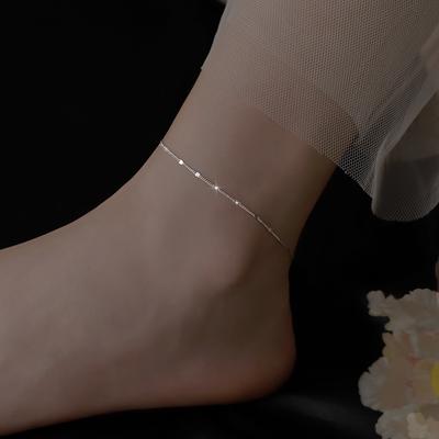 Copper Ankle Bracelet for Women Elegant Minimalist Small Copper Piece Single Chain Ankle Jewelry Sweet Noble Feeling