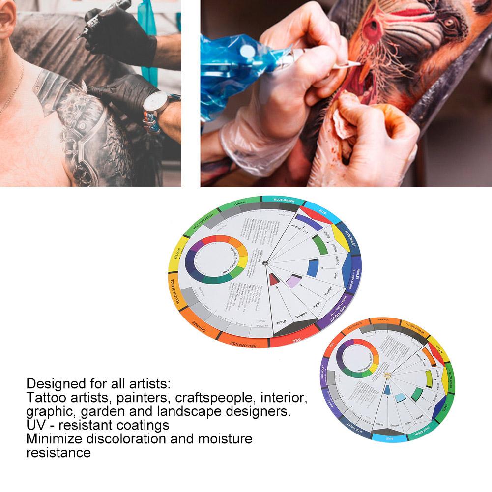 2pcs Tattoo Color Wheel Pigment Color Wheel Mixing Guide Tattoo Accessory